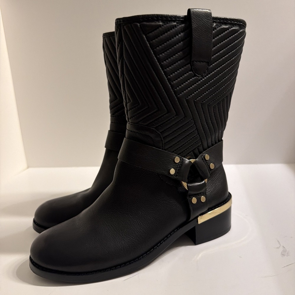 Vince Camuto Waldan Women's Mid calf Boots Black Size 8.5 M Biker City